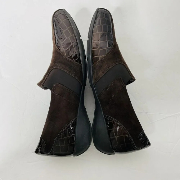 Clarks Every Day Slip On Loafer 9W Active Air Brown Business Leather Suede 60943 - Picture 9 of 11